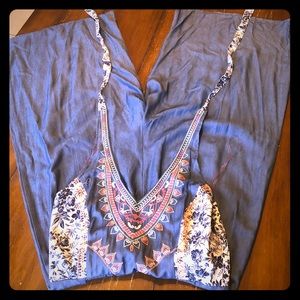 Flaying tomato halter jumpsuit and vs pink legging